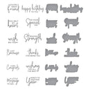 Spellbinders BetterPress Letterpress Press Plates & Dies Set A Little Message 12/Plates & 12/Dies