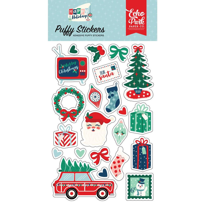 Echo Park Puffy Stickers Happy Holidays*