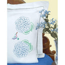 Jack Dempsey Stamped Pillowcases with White Perle Edge 2 pack Hydrangeas*