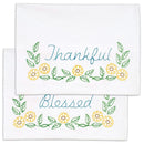 Jack Dempsey Stamped Pillowcases with White Perle Edge 2 pack Thankful & Blessed*