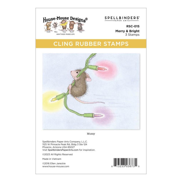 House Mouse Cling Rubber Stamp Merry & Bright*