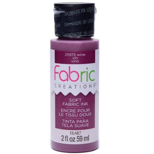 Plaid Fabric Creations Soft Fabric Ink 2oz. - Wine*