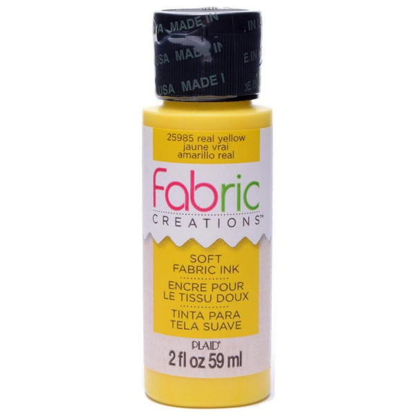 Plaid Fabric Creations Soft Fabric Ink 2oz. - Real Yellow