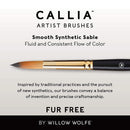 Willow Wolfe Callia Artist Flat Wash Brush 3/4"*