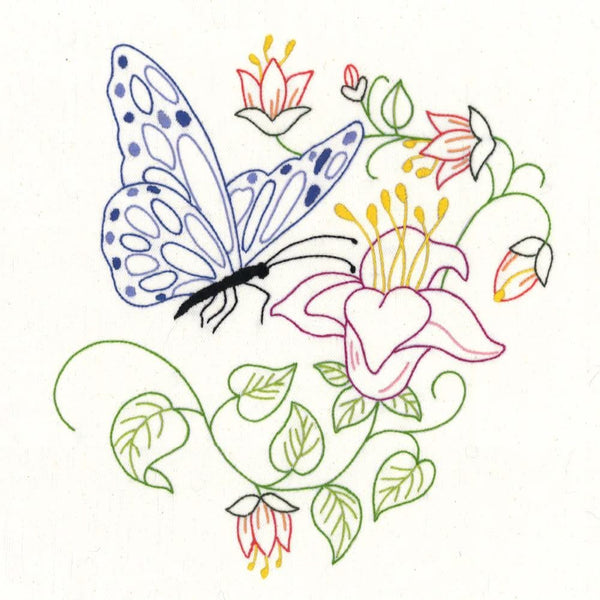 Aunt Martha's - Hand Embroidery Iron-On Transfer Pattern - 3 Sizes Butterflies & Flowers*