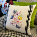 Aunt Martha's - Grain Sack Pillow Cover - 100% Cotton Twill Natural Black Stripe*