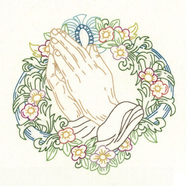 Aunt Martha's - Hand Embroidery Iron-On Transfer Pattern - 1 Size Praying Hands*