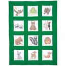 Jack Dempsey Stamped White Nursery Quilt Blocks 9"X9" 12/Pkg Woodland Animals*