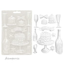 Stamperia Soft Maxi Mould A5 - Masquerade - Flute and Cakes