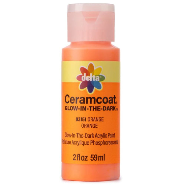 Delta Ceramcoat Glow Acrylic Paint 2oz - Orange