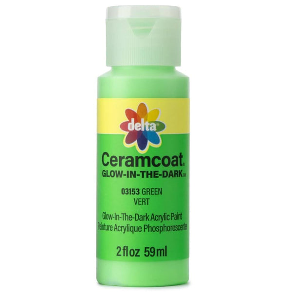 Delta Ceramcoat Glow Acrylic Paint 2oz - Green
