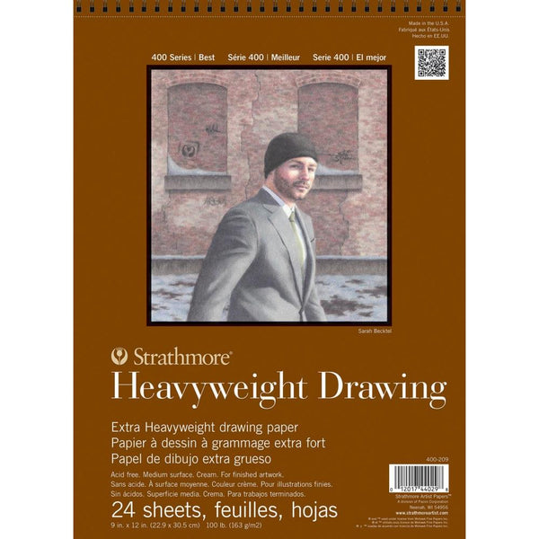Strathmore 400 Series Heavyweight Drawing Pad 9"x 12" Wire Bound - 24 Sheets