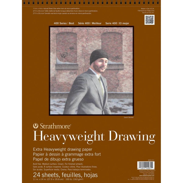Strathmore 400 Series Heavyweight Drawing Pad 11"x 14" Wire Bound - 24 Sheets