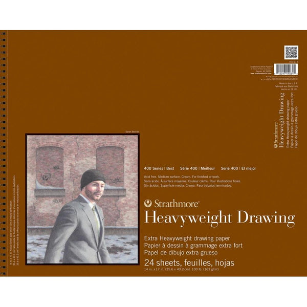 Strathmore 400 Series Heavyweight Drawing Pad 14"x 17" Wire Bound - 24 Sheets