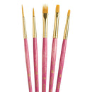 Princeton Real Value Golden Taklon Short Handle Brush Set 5/Pkg