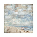 Stamperia Polyester Fabric 12"x 12" 4/Pkg - Silent Sea