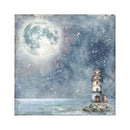Stamperia Polyester Fabric 12"x 12" 4/Pkg - Silent Sea
