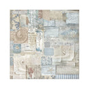 Stamperia Polyester Fabric 12"x 12" 4/Pkg - Silent Sea