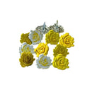 Eyelet Outlet Shape Brads 12/Pkg - Yellow Rose