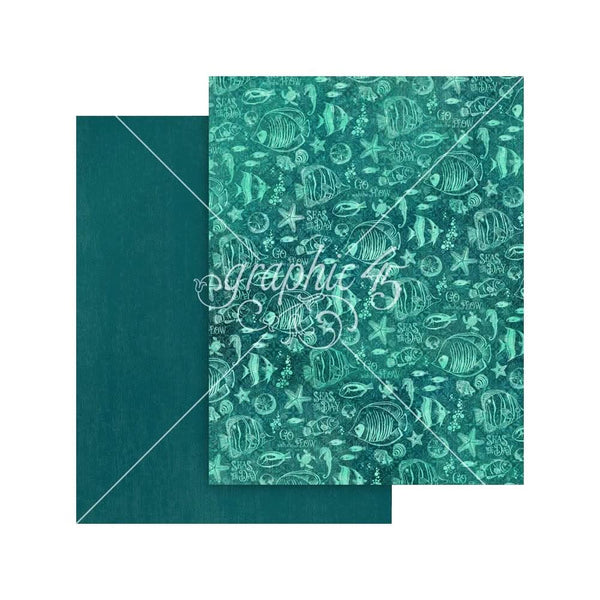 Graphic 45 Patterns & Solids Collection Pack 8.5"x 11" - Seas The Day^