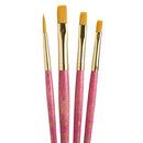 Princeton Real Value Golden Taklon Short Handle Brush Set 4/Pkg
