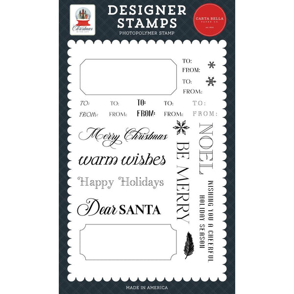 Carta Bella Christmas In The City Stamp Set Holiday Tag Template