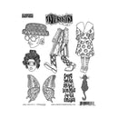 Dyan Reaveley's Dylusions Cling Stamp Collections 8.5"x 7" - Dinky Dolls Set