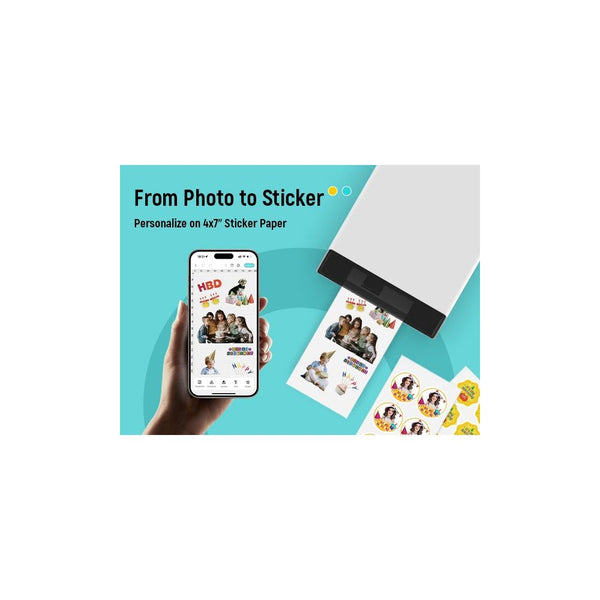 Liene Photo Sticker Cutter Paper 4"x 7" W/Ink Cartridge 72 Sheets