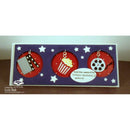 Three movie-themed keychains in a decorative box with stars on a white background.