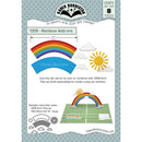 Package of Karen Burniston craft die set with rainbow and cloud designs on a white background