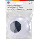 Cousin DIY Paste-On Wiggle Eyes 100mm 2/Pkg Black