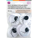 CousinDIY Wiggle Eyes With Lashes 40mm 12/Pkg White