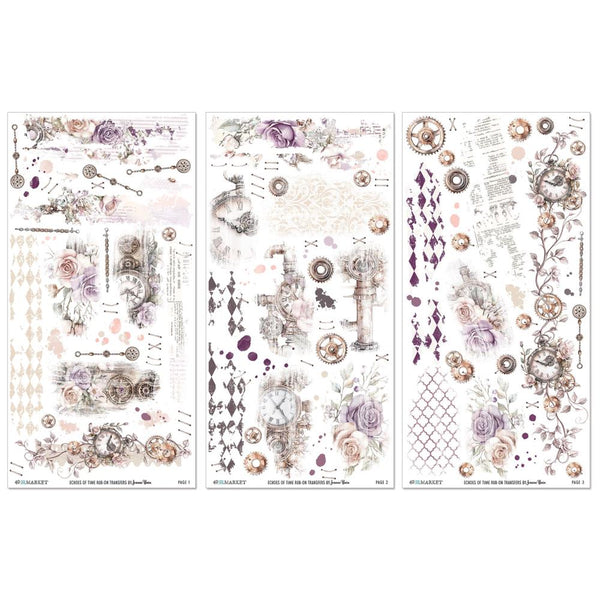 49 And Market Rub-On Transfer Set 6"X12" Echoes Of Time