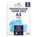 Jasart Voyager Watercolour Paper Pack - Cold Pressed 300gsm A3 - 5 Sheets