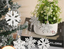 Poppy Crafts Wooden Ornaments Set - Christmas Collection - White Snowflakes