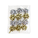Morex Ribbon Mini Bows 1-3/8" 12/Pkg - Gold/Silver