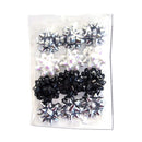 Morex Ribbon Mini Bows 1-3/8" 12/Pkg - Silver/White/Black