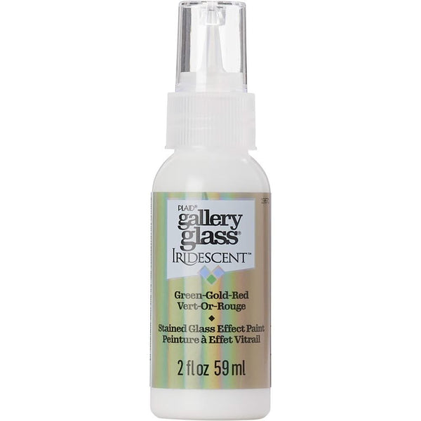 FolkArt Gallery Glass Paint 2oz - Iridescent Green/Gold/Red