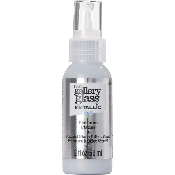 FolkArt Gallery Glass Paint 2oz - Metallic Platinum