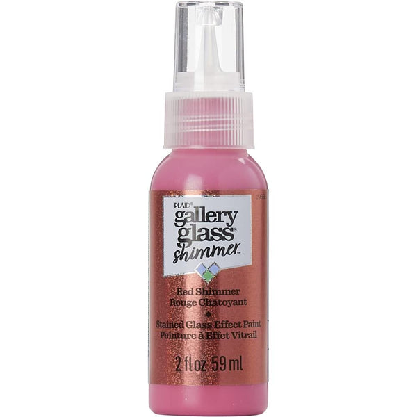 FolkArt Gallery Glass Paint 2oz - Shimmer Red