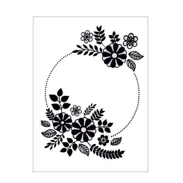 Poppy Crafts Embossing Folder #228 - 4"x6" - Pretty Floral Frame