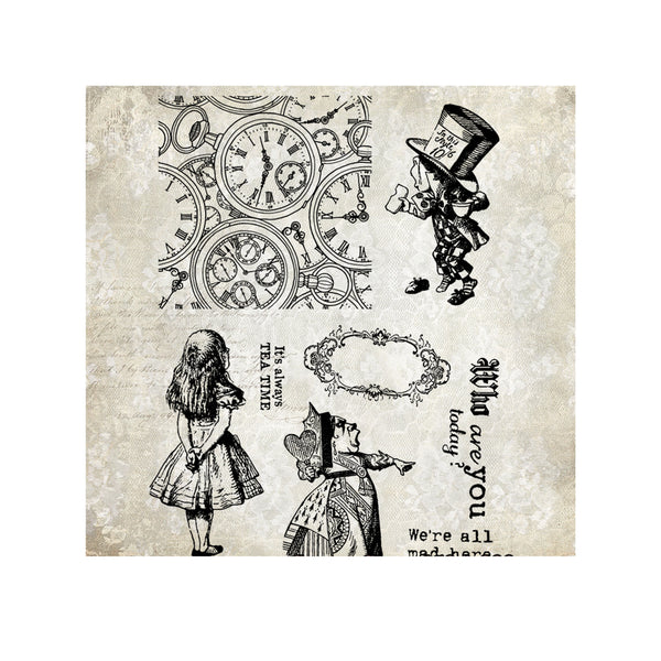 Poppy Craft Clear Stamps #314 Alice's Adventures in Wonderland - 6" x 8"