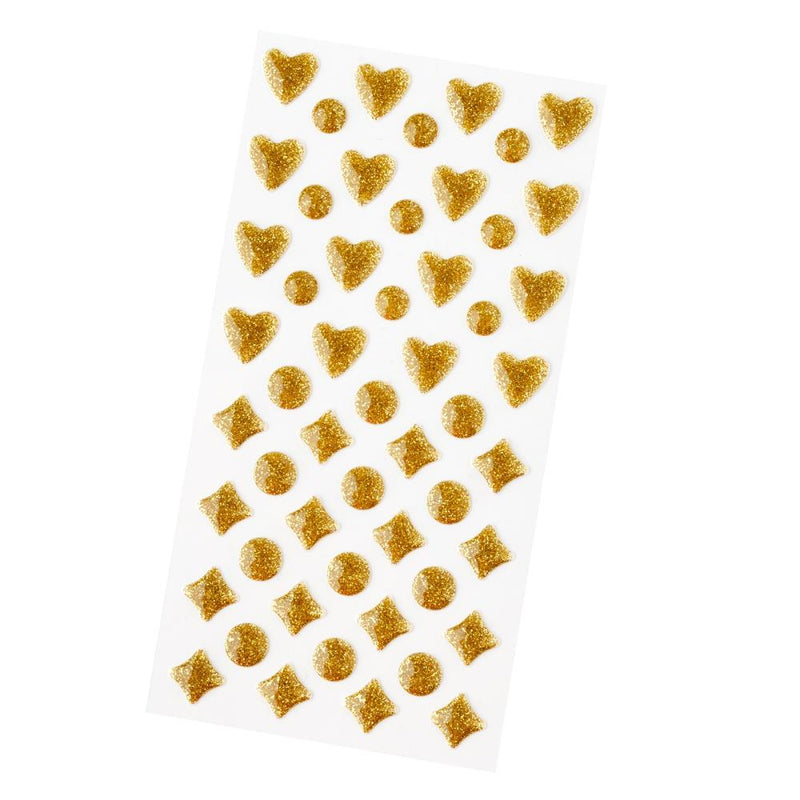 American Crafts A Perfect Match Enamel Dots 106/Pkg - Gold Glitter
