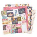 Pink Paislee Double-Sided Paper Pad w/Gold Foil 12"x 12" 24/Pkg - Joyful Notes*