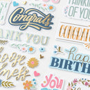 Pink Paislee Joyful Notes Thickers Stickers w/Gold Foil 82/Pkg - Phrase*