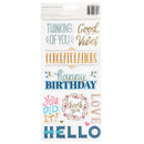 Pink Paislee Joyful Notes Thickers Stickers w/Gold Foil 82/Pkg - Phrase*