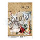 Poster with a rabbit character and text 'I'm Late 3 Quarter to Quarter' on a vintage-style background.
