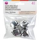 CousinDIY Jingle Bells 1.375" 4/Pkg Silver