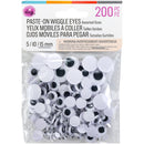 CousinDIY Paste-On Wiggle Eyes 5mm To 15mm 200/Pkg Black