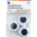 CousinDIY Paste-On Wiggle Eyes 40mm 6/Pkg Black